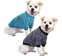 HuaLiSiJi Pull Chien Petite Taille Pull Chihuahua Vetement Chien Petite Taille, Chaud et Léger, Texture Douce, élastique Facile à Porter, Couleurs Vives (Bleu+Bleu Marine,M)