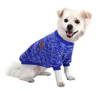 HuaLiSiJi Pull Chien Pull-Overs pour Chiens Vetement Chaud Chien, Belle Couleur, Tissu Luxueux Doux et Confortable, Chaud et Facile à Enfiler et à Enlever (S, Bleu Foncé)