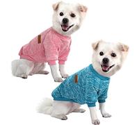 HuaLiSiJi Pull-Overs pour Chiens Pull Chien Polaire Sweat Chien Petite Taille,Le Tissu Est Très Confortable, Doux et Chaud pour L'animal et Se Met Très Facilement (Rose+Bleu, S)
