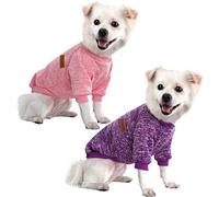 HuaLiSiJi Pull-Overs pour Chiens Pull Chien Polaire Sweat Chien Petite Taille,Le Tissu Est Très Confortable, Doux et Chaud pour L'animal et Se Met Très Facilement (Rose+Violet, XS)