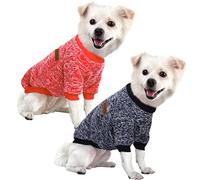 HuaLiSiJi Pull pour Chien Chihuahua Polaire, Sweat-Shirt Chaud et Léger, Texture Douce, Élastique Facile à Porter, Couleurs Vives (Rouge+Bleu Marine, Small)