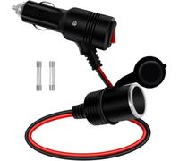 HuaLiSiJi Rallonge Allume Cigare avec Interrupteur 12V 24V Allume Cigare Câble D'extension avec LED 14 AWG 15A 20A pour Moto Bateau,Voiture,Camion (0.5m)