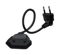 HuaLiSiJi Rallonge d'alimentation Euro 2.5A 250V 625W Câble D'extension Euro Rallonge Câble Euro, pour Une Utilisation en Intérieur TV, PC, Moniteur (Noir, 1m)