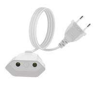 HuaLiSiJi Rallonge Euro 2.5A 250V 625W Cable D'extension Euro 2x0.75 mm² Rallonge Câble Euro, pour Une Utilisation en Intérieur TV, PC, Moniteur (Blanc, 3m)