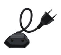 HuaLiSiJi Rallonge Euro 2.5A 250V 625W Cable D'extension Euro 2x0.75 mm² Rallonge Câble Euro, pour Une Utilisation en Intérieur TV, PC, Moniteur (Noir, 0.6m)