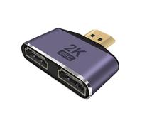 HuaLiSiJi Répartiteur HDMI 1 Entrée 2 Sorties 2K 60Hz Adaptateur HDMI Mâle vers Femelle Utilisation Unidirectionnelle pour Salles de Réunion et Environnements de Test