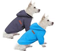 HuaLiSiJi Sweat à capuche en polaire pour petit chien, chaud et léger, texture douce, facile à utiliser et couleur vive (Small, bleu + gris)