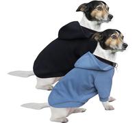 HuaLiSiJi Sweat à capuche pour chien chaud et léger, avec une texture douce, élasticité, facile à porter et couleurs vives (noir + bleu brume, taille M)