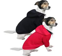 HuaLiSiJi Sweat Capuche Chien Sweat Chien Pull Chien Petite Taille, Chaud et Léger, Le Tissu Est St Super Doux, Elastique Facile à Porter, Couleurs Vive (S, Noir+Rouge)