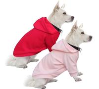 HuaLiSiJi Sweat pour Chien Sweats à Capuche pour Chiens Pull-Overs pour Chiens, Chaud et Léger, Texture Douce, élastique Facile à Porter, Belle Couleur (M, Rose+Rouge)
