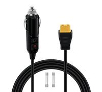 HuaLiSiJi XT60 Allume Cigare 12V 24V 16AWG Cable XT60 Allume Cigare Avec Indicateur LED, Fusible 15A Intégré pour Panneaux Solaires Onduleur de Voiture (1 m)