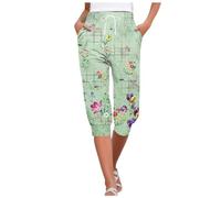 HUALONG Pantalon Confortable Capri Léger et Respirant Ourlet Droit Classique Finition Nette pour brunchs Weekend et Moments conviviaux
