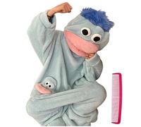 HUALONG Pyjama Une pièce Rigolo pour Adultes, Ultra Doux et Moelleux, avec Capuche, idéal pour Les soirées cinéma, Les Moments de détente en Famille et Moments de Confort Peignoirs en Flanelle (M)