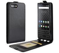 HualuBro Coque Blackberry KEY2, Premium Étui en Cuir PU Leather Wallet Housse Flip Case Cover avec Cartes Slots pour Blackberry Key 2 Smartphone (Noir)