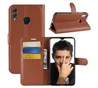 HualuBro Coque Huawei Honor 8X, Premium Étui en Cuir PU Leather Wallet Portefeuille Housse Flip Case Cover avec Cartes Slots pour Huawei Honor 8X Smartphone (Marron)