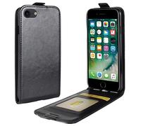 HualuBro Coque iPhone 7, [Tout Autour Protection] Premium Étui en Cuir PU Housse Case Flip Cover avec Cartes Slots pour Apple iPhone 7 Smartphone (Noir)