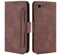 HualuBro Coque iPod Touch 7 Case, Coque iPod Touch 6/5, Housse à Rabat en Premium PU Cuir Flip Cover Case Antichoc Portefeuille Etui pour iPod Touch 7ème / 5ème / 6ème Generation Coque, Marron
