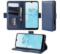 HualuBro Coque Oppo Reno 4Z 5G / Reno4 Z 5G, Etui Housse à Rabat en PU Cuir Portefeuille de Protection Antichoc Stand Flip Cover Case pour Oppo Reno 4Z 5G Coque - Bleu