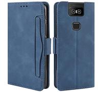 HualuBro Coque pour ASUS Zenfone 6 ZS630KL, Housse à Rabat en Premium PU Cuir Flip Cover Case Antichoc Portefeuille Etui pour ASUS Zenfone 6 6Z ZS630KL 2019 Coque, Bleu