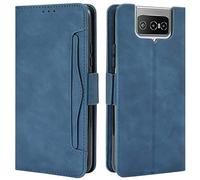 HualuBro Coque pour ASUS Zenfone 7 Pro, Housse à Rabat en Premium PU Cuir Flip Cover Case Antichoc Portefeuille Etui pour ASUS Zenfone 7 Pro ZS671KS Coque, Bleu