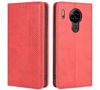 HualuBro Coque pour Blackview A80 Case, Coque Blackview A80S, Housse à Rabat en Retro PU Cuir Flip Cover Case Antichoc Magnétique Portefeuille Etui pour Blackview A80 Coque (Rouge)