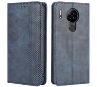 HualuBro Coque pour Blackview A80 Case, Coque Blackview A80S, Housse à Rabat en Retro PU Cuir Flip Cover Case Antichoc Magnétique Portefeuille Etui pour Blackview A80 Coque (Bleu)