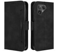 HualuBro Coque pour Fairphone 5, Housse à Rabat en Cuir de Protection Flip Cover Case Antichoc Stand Portefeuille Etui pour Fairphone 5 5G Coque, Noir