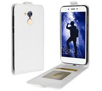 HualuBro Coque pour Huawei Honor 6A / Honor 6A Pro, Housse en Cuir PU Portefeuille de Protection Flip Cover Case Antichoc Magnétique Etui pour Huawei Honor 6A Coque (Blanc)