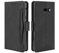 HualuBro Coque pour LG G8X ThinQ, LG V50S ThinQ Coque, Housse à Rabat en Premium PU Cuir Flip Cover Case Antichoc Portefeuille Etui pour LG G8X ThinQ/LG V50S ThinQ Coque, Noir