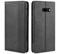 HualuBro Coque pour LG G8X ThinQ, LG V50S ThinQ Coque, Housse à Rabat en Retro PU Cuir Flip Cover Case Antichoc Magnétique Portefeuille Etui pour LG G8X ThinQ/LG V50S ThinQ Coque (Noir)