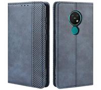 HualuBro Coque pour Nokia 7.2, Nokia 6.2 Coque, Housse à Rabat en Retro PU Cuir Flip Cover Case Antichoc Magnétique Portefeuille Etui pour Nokia 7.2 / Nokia 6.2 Coque (Bleu)