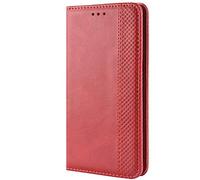 HualuBro Etui Coque pour TCL 20R 5G, Etui Housse en Cuir de Protection Portefeuille Magnétique Antichoc Flip Cover Case pour TCL 20 R 5G Coque (Rouge)