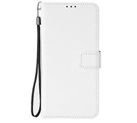 HualuBro Étui portefeuille pour Samsung Galaxy A36 5G, étui à rabat magnétique en cuir synthétique avec porte-cartes et béquille - Coque intérieure en TPU résistant aux chocs (blanc)