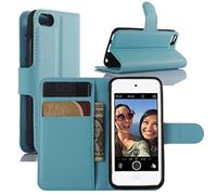 HualuBro iPod Touch 6 Coque, iPod Touch 5 Coque, Premium Étui en Cuir PU Leather Wallet Portefeuille Housse Flip Case Cover pour iPod Touch 5/6 Génération (Bleu)