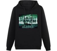 HUALUN Alaska Deadliest Catch Merchandise Hoodies Long Sleeve Pullover Loose Hoody Men Sweatershirt Black Size 3XL