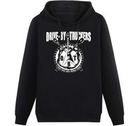 HUALUN Drive by Truckers Custom Men's Hoodies Unisex Black Cotton Print Pullover Sweatshirts Size S
