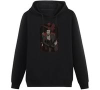 HUALUN Edgar Allan Poe Vintage Men's Hoodies Unisex Black Cotton Print Pullover Sweatshirts Size 3XL