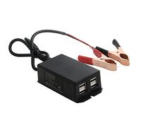 Huamengyuan Chargeur Voiture,12v24v Voiture Pince Crocodile Chargeur De Voiture USB,Chargeur De Batterie De Moto De Voiture,4 Ports USB avec Pinces Crocodiles pour Tablette De CaméRa De TéLéPhone