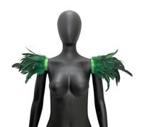 Huamengyuan Halloween Plumes Epaulet Écharpe Plume Boléro Cape Accessoires Plume Cape Gothique Collier avec Plumes Naturelles Collier Collier Foulard Top Poncho
