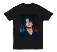 HUAMER Jungkook South Korean Singer BTS Member Mens Oversized T Shirt Black L