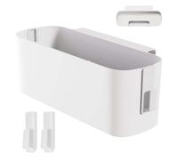 Huamirra Panier de Rangement à Suspendre pour Chevet, Organiseur de Lit à Suspendre avec Crochets, Caddy de Chevet Robuste, pour la Famille, la Résidence, le Bureau, Blanc