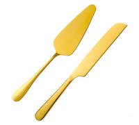 Huamirra Set de Couteau et de Serveur pour Gâteaux de Mariage, Parfait pour les Mariages, les Anniversaires, les Fêtes, les Enterrements de vie de Jeune Fille (Doré)