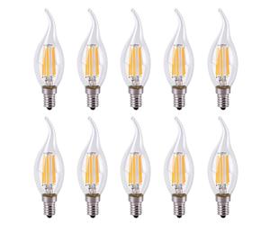 HUAMu 10 Pack E14 Ampoule Filament Dimmable 6W Lampe Edison Vintage C35 Ampoule Retro Blanc Chaud 2700K Super Lumineux 500LM Remplacement à l'Incandescent 60W Edison LED AC 220V