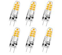HUAMu 6 Pack Ampoule LED G4 3W Économie d'énergie Équivalent 25W Lampe Halogène/Incandescente Ampoules Maïs 360°Angle de faisceau AC/DC 12V 250LM Blanc Chaud 3000K