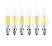 HUAMu Ampoule Flamme LED E14 Dimmable, 6W Equivalent à Ampoule Halogène Incandescente 60W, Blanc Froid 6500K, Flamme Bougie LED encastrable, 360° Faisceau, 600lm, IRC>80, Lot de 6