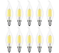 HUAMu Ampoule LED E14 Dimmable, Ampoules Flamme 4W, équivalent Incandescente 40W, Blanc Froid 6500K, 400LM, Lampe Bougie Filament, Ampoule Edison Retro pour Décoration,10 Pièces