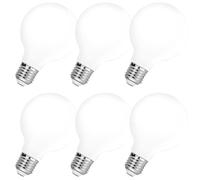 HUAMu Ampoule LED Filament E27 G80 5W, Equivalent à Ampoule Incandescence 50W, lampe Milky en verre opaque,500 lumens, blanc Froid 6000K,Non dimmable, Lot de 6