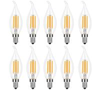 HUAMu Ampoules à LED E14 4W Filament Bougie Ampoule Blanc Chaud 2700K, 400LM, 40W Equivalent, Non-Dimmable, Chandelier E14 SES ampoules, Angle de faisceau à 360 degrés, Lot de 10