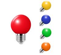 HUAMu Ampoules baïonnette E27 - Paquet de 10 ampoule LED Feston 2 W (équivalent 20W), ampoule écoénergétique écoénergétique colorée Couleur, petites ampoules de Noël BC Cap