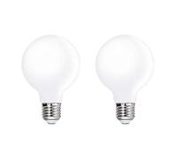 HUAMu E27 G80 Rétro Ampoules à Filament LED Globe 5W, Omnidirectionnel Remplace Ampoule Incandescente 50W, Blanc Froid 6000K, AC 220V, Angle de diffusion 360 Lumière, Lot de 2